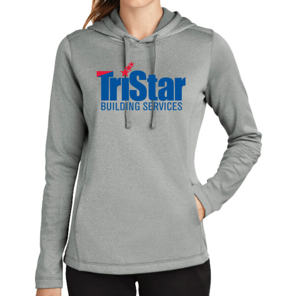 TriStar - Ladies PosiCharge ® Sport Wick ® Heather Fleece Hooded Pullover Thumbnail